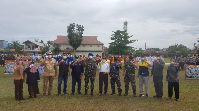 Acara pembukaan lomba baris-berbaris ini dilaksanakan di Lapangan Senggora Kumai. Foto: Lukman Hakim/InfoPBUN