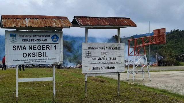 SMA Negeri 1 Oksibil, Pegunungan Bintang, Papua. (Dok Humas Polda Papua) 