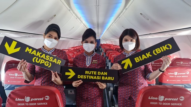 Pembukaan rute baru Lion Air Makassar-Biak-Jayapura Foto: Dok. Lion Air