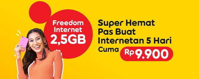 Paket Freedom Internet 2,5 GB Super Hemat dari IM3 Ooredoo. Foto: Dok. IM3 Ooredoo 
