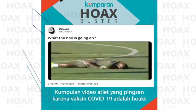 Kumpulan video atlet yang pingsan karena vaksin COVID-19 adalah hoaks. Foto: kumparan