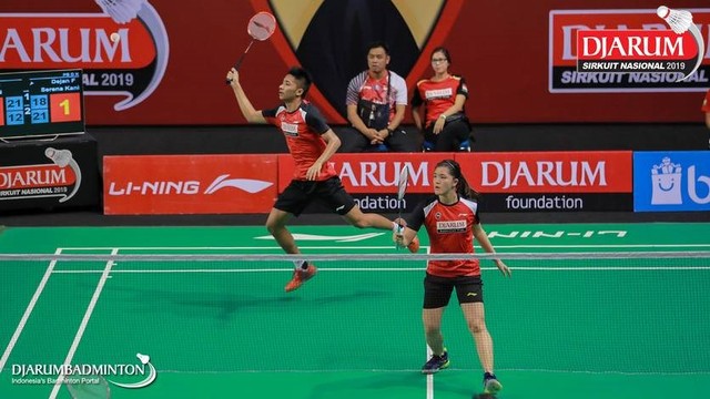 Atlet bulu tangkis PB Djarum Dejan Ferdinansyah/Serena Kani. Foto: PB Djarum