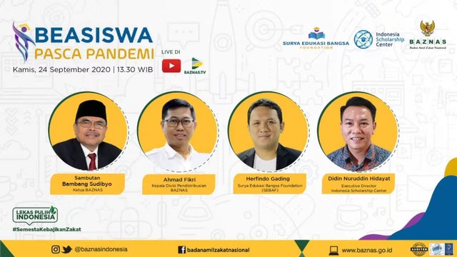 Sumber: Youtube BAZNAS TV/Konferensi Pers Peluncuran Beasiswa Pasca Pandemi (BPP) Tahap II