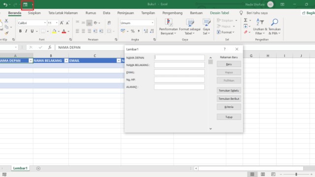 Gambar cara membuat aplikasi input data di excel