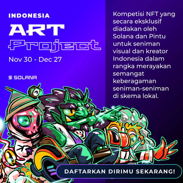 Solana Indonesia dan Pintu gelar kompetisi seni NFT bertajuk Indonesia Art Project. Foto: kumparan