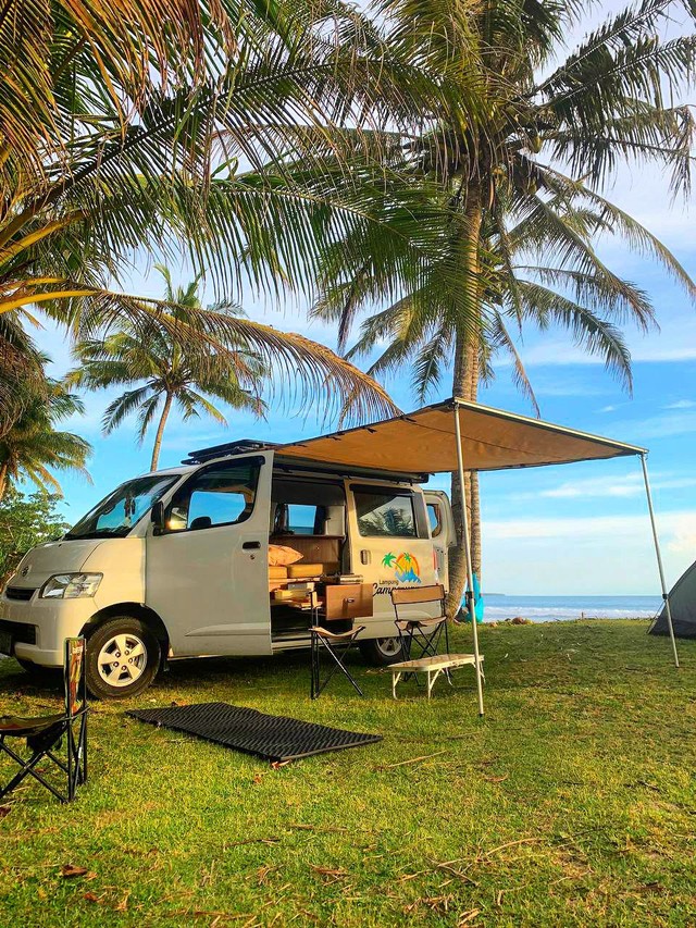 Set camping ala van di Lampung Campervan, Rabu (15/12) | Foto : Sidik Aryono/Lampung Geh