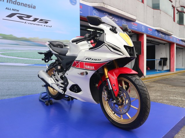 Yamaha R15M edisi spesial WGP 60th Anniversary.  Foto: Ghulam Muhammad Nayazri / kumparanOTO