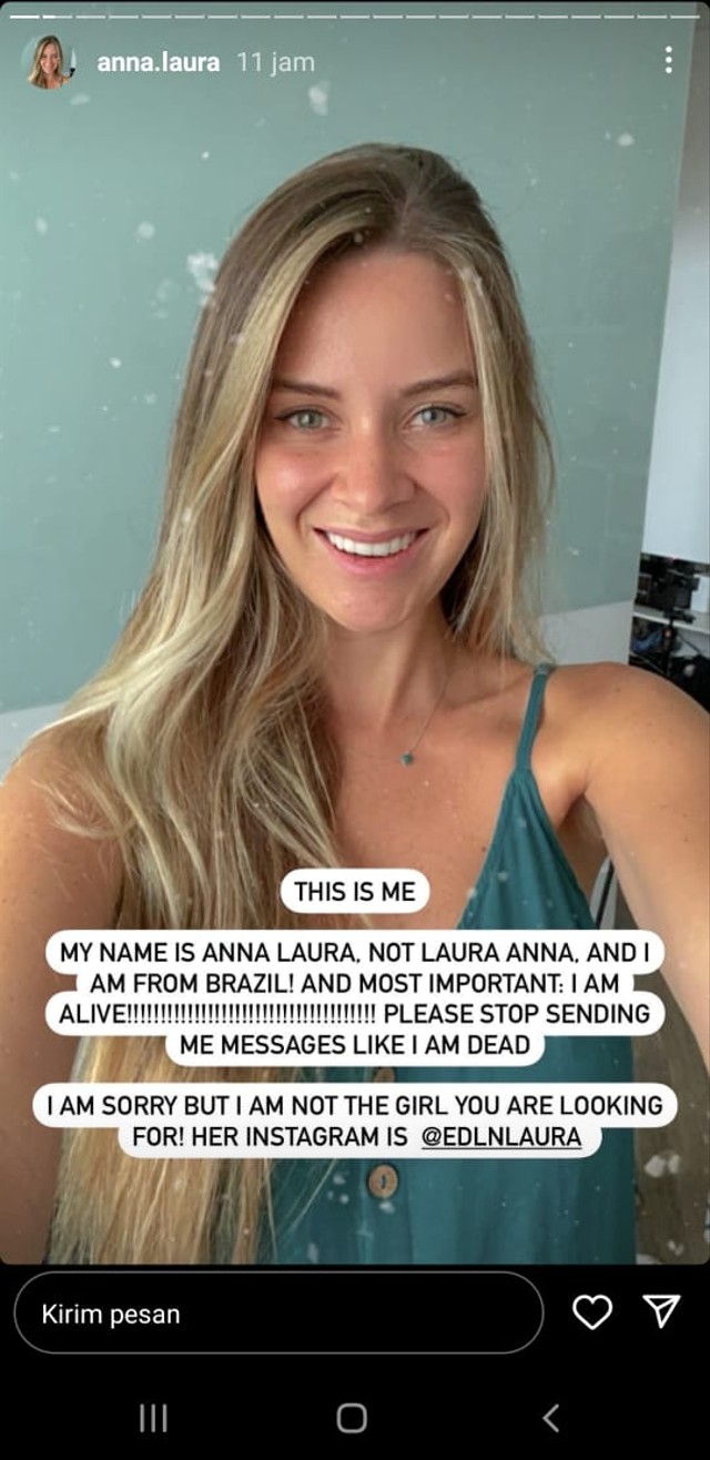 Akun jurnalis Brasil diserbu netizen Indonesia karena dikira Laura Anna.
