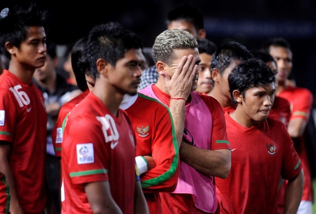 Momen para pemain timnas Indonesia setelah gagal meraih juara di Piala AFF 2010. (Foto: ANTARA/Andika Wahyu)