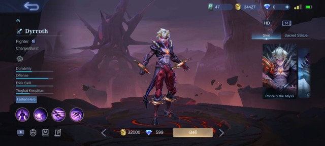 Penampakan Hero Dyrroth di Mobile Legends. (Foto: Mobile Legends)