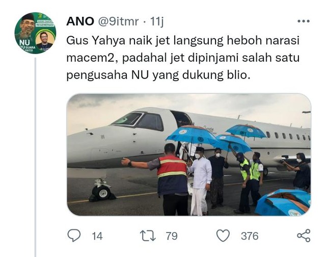 Foto Gus Yahya ke Lokasi Muktamar NU Pakai Jet Pribadi Jadi Sorotan (1)