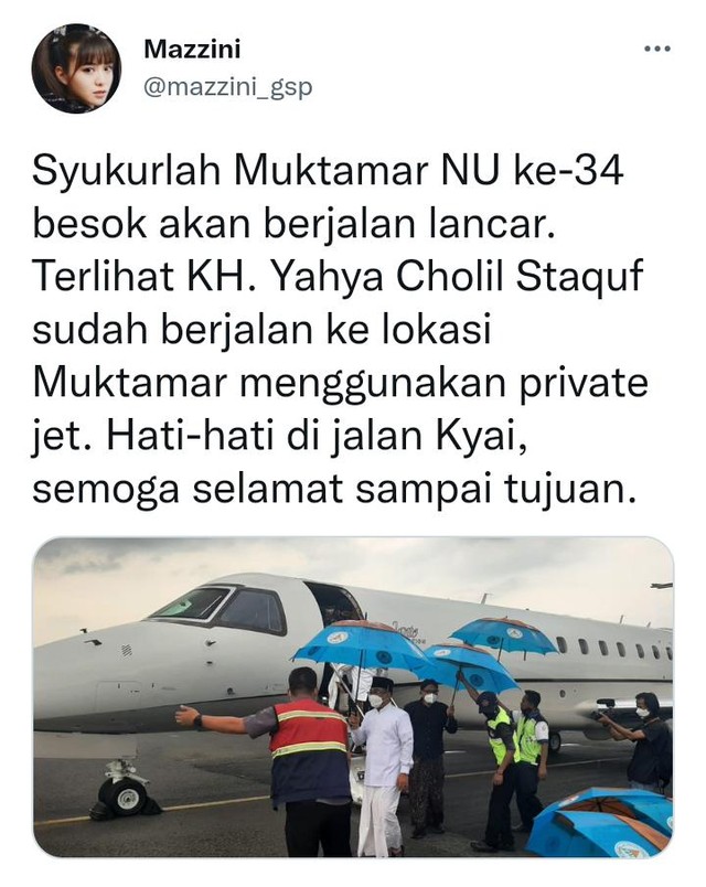 Foto Gus Yahya ke Lokasi Muktamar NU Pakai Jet Pribadi Jadi Sorotan (2)