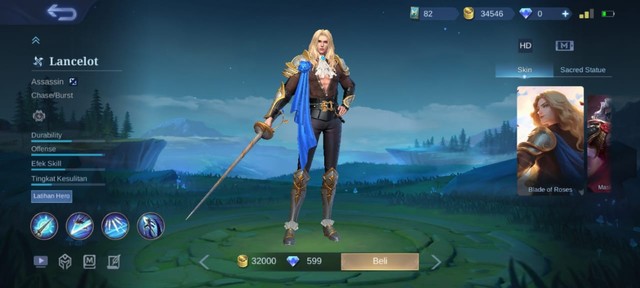 Hero Lancelot di Mobile Legends. (Foto: Mobile Legends)