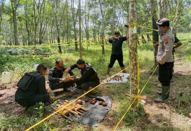 Tim Gegana Polda Jatim Ledakkan 70 Mortir Bulat Temuan Warga di Banyuwangi (598465)