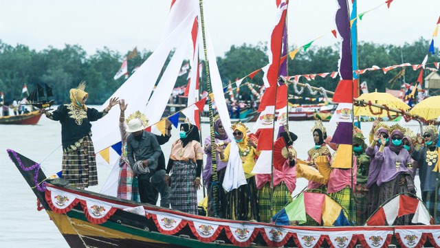 Festival kapal hias kampung nelayan Sumatera Selatan, Selasa (21/12) Foto: PFI Palembang/Abp/Urban Id