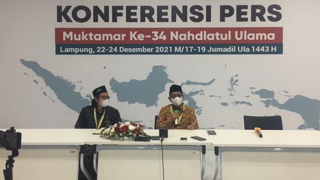 Keterangan Pers Sekretaris Panitia Muktamar Syahrizal Syarief. Foto: Rafyq Panjaitan/kumparan