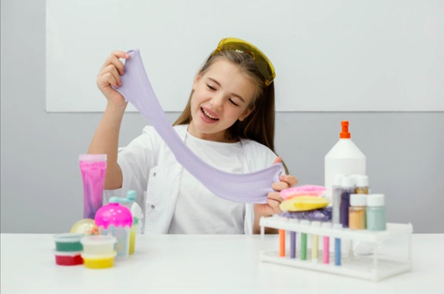 Ilustrasi anak membuat slime activator. Foto: freepik.com