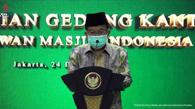 Ketua Dewan Masjid Indonesia Jusuf Kalla dalam peresmian Kantor DMI di Matraman. Foto: Dok. Istimewa