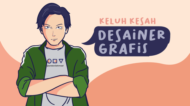 Illustrasi keluh kesah desainer grafis dibuat oleh ahmad ardanil