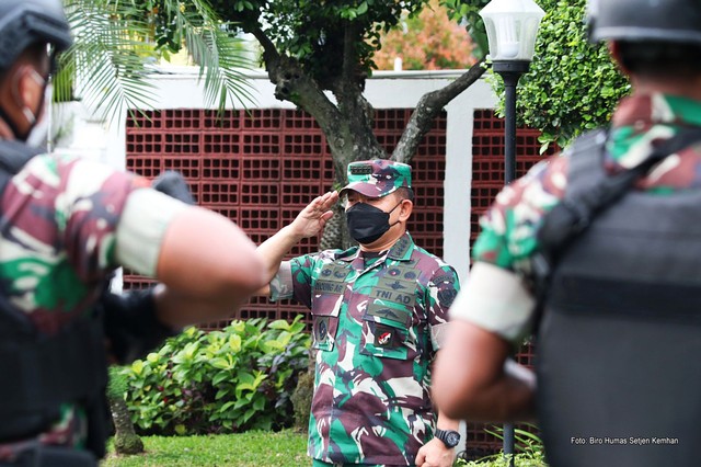 KSAD Jenderal Dudung Abdurachman temui Menhan Prabowo. Foto: Dok kemhan