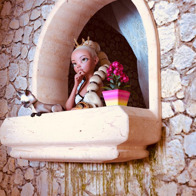 Ilustrasi Rapunzel di menaranya. Dokumentasi foto: Pixabay.