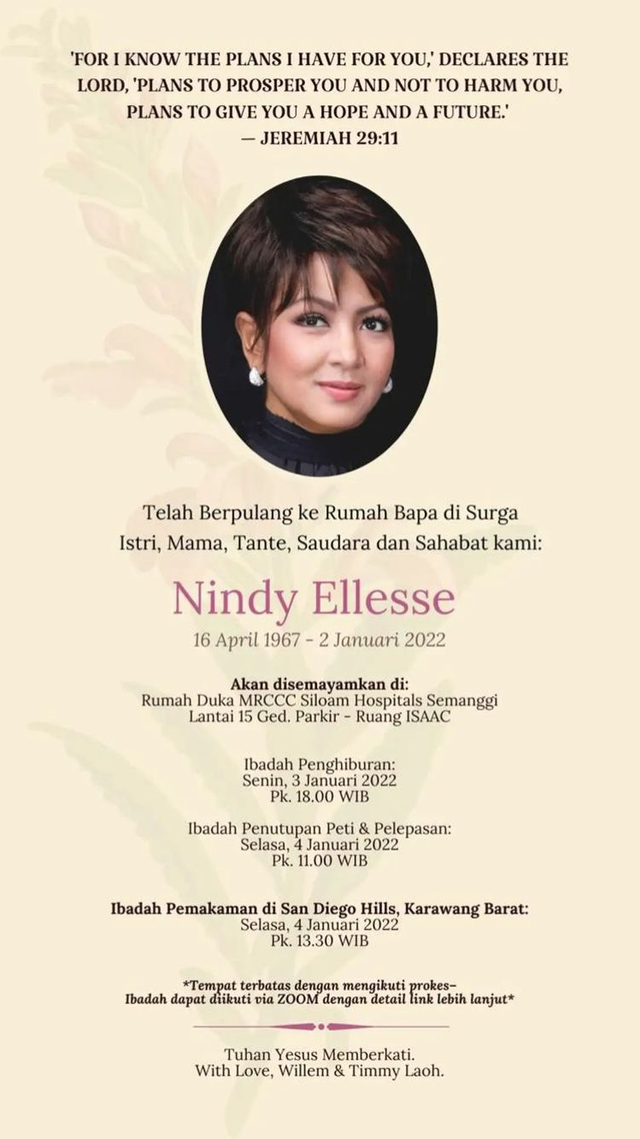 Penyanyi Senior, Nindy Ellesse, Meninggal Dunia (100033)