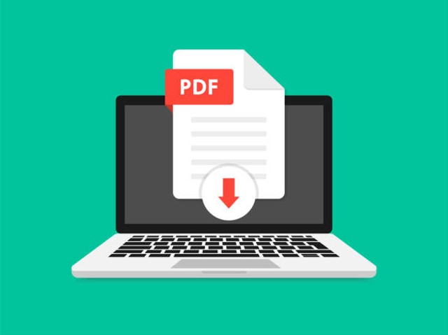 Ilustrasi File PDF di Laptop. Foto: iStock