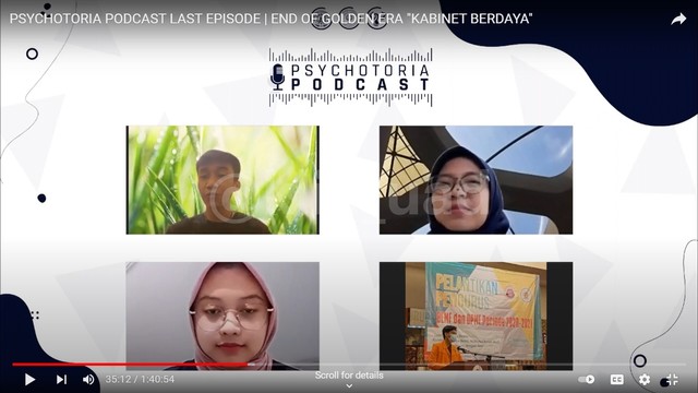 Podcast Kabinet Berdaya oleh BEM Fakultas Psikologi Universitas Ahmad Dahlan (UAD) (Foto: Laelatul)