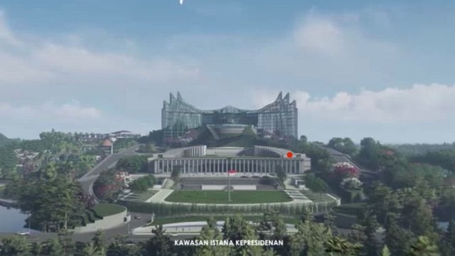 Desain istana kepresidenan di ibu kota baru karya Nyoman Nuarta, yang sudah disetujui Presiden Jokowi Foto: Dok. Nyoman Nuarta