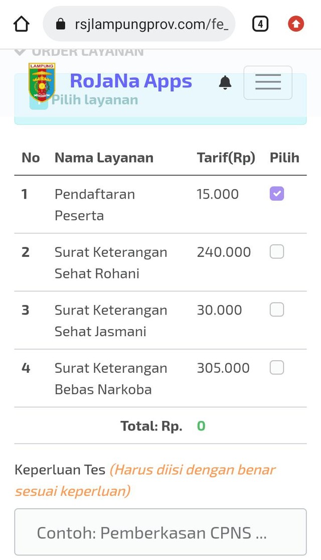 Tes Kesehatan Rohani Jasmani Dan Narkoba Di Rsjd Lampung Via Aplikasi Rojana Kumparan Com
