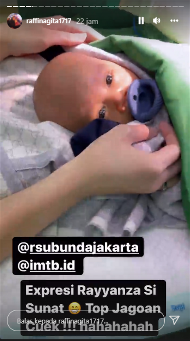 Anak kedua Raffi Ahmad Disunat. Foto: Instagram/raffinagita1717