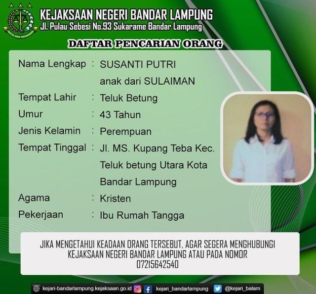 Dicari! 4 DPO Kejaksaan Negeri Bandar Lampung Per Tahun 2012-2022 (4)