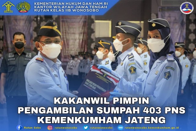Kakanwil Pimpin Pengambilan Sumpah 403 PNS Kemenkumham Jateng (51411)