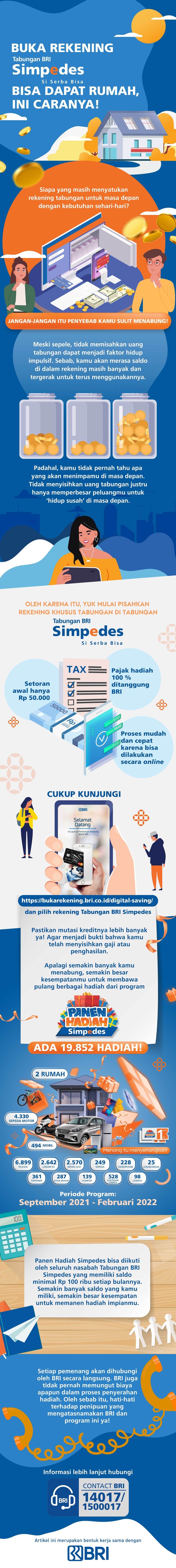 Melalui Program Panen Hadiah Simpedes, BRI menyiapkan dua buah rumah dan ribuan hadiah menarik lainnya untuk para nasabah yang memiliki saldo minimal Rp 100 ribu. Foto: Kanya Nayawestri/kumparan