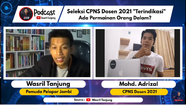 Wawancara Mohd. Adrizal dengan Wasril Tanjung. Sumber: https://www.youtube.com/watch?v=4JORfunmyII