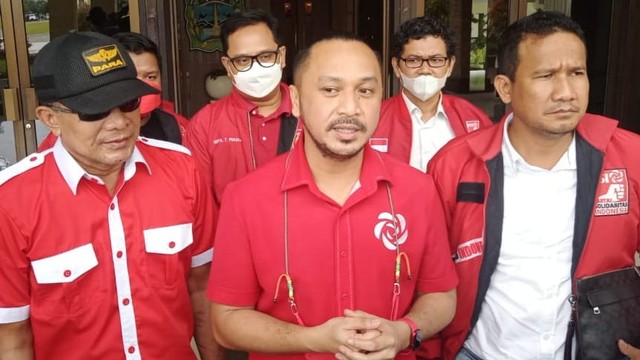 Ketua Umum Partai Solidaritas Indonesia (PSI), Giring Ganesha, saat berkunjung ke Gunungkidul. Foto: Erfanto/Tugu Jogja