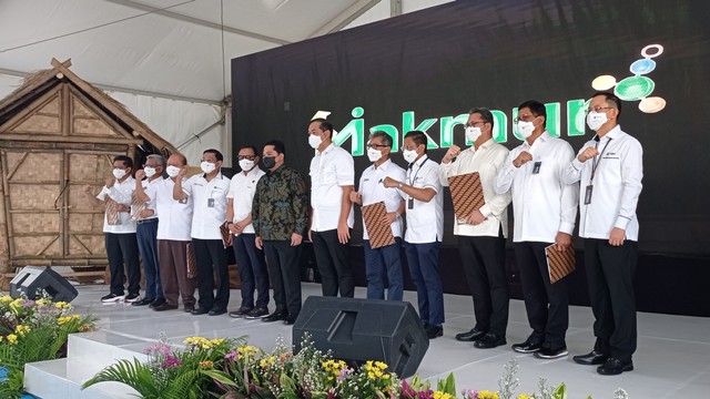 Menteri BUMN Erick Thohir meresmikan peluncuran Holding BUMN Pangan ID Food di Kota Tua, Jakarta, Rabu (12/1). Foto: Selfy Sandra Momongan/kumparan
