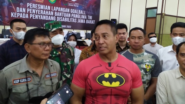 Panglima TNI Jenderal Andika Perkasa saat berkunjung ke Rindam III Siliwangi, Kota Bandung, pada Rabu (12/1/2021). Foto: Rachmadi Rasyad/kumparan