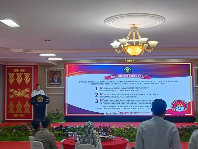 Gelar Deklarasi Janji Kinerja, Kemenkumham Lampung Siap Tingkatkan Kinerja 2022 (2)