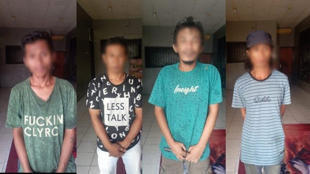 Barang bukti yang diamankan dari keempat terduga penyalahgunaan narkotika jenis sabu-sabu di Jalan Lekatu, Palu. Foto: Istimewa