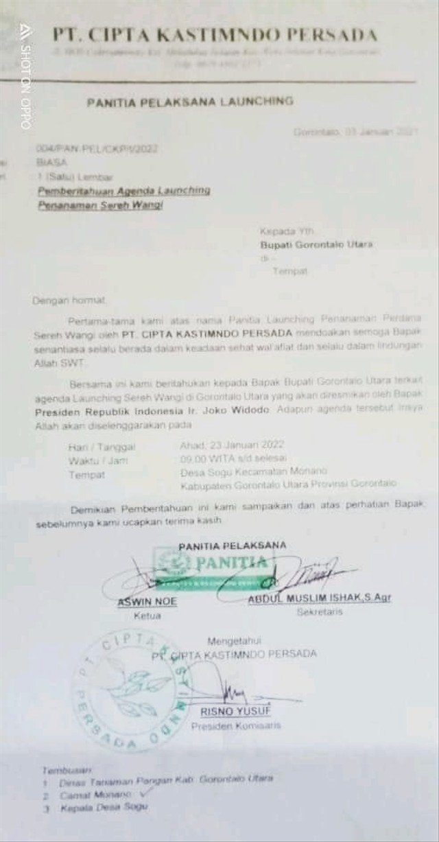 Catut Nama Jokowi, Perusahaan Sereh Wangi di Gorontalo Dihentikan Pemerintah (2)