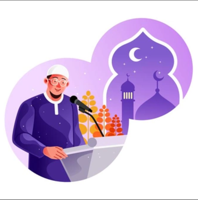 Ilustrasi khatib membacakan innallaha wa malaikatahu yusholluna alan nabi saat khotbah shalat Jumat . Foto: freepik.com/ianmikraz