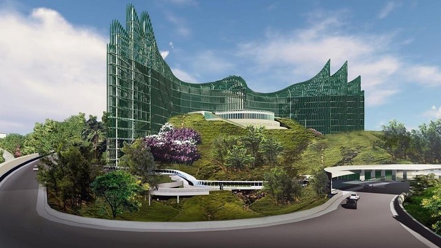Desain istana kepresidenan di ibu kota baru karya Nyoman Nuarta, yang sudah disetujui Presiden Jokowi Foto: Dok. Nyoman Nuarta