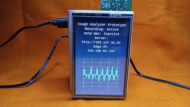 elBicare Cough Analyzer saat merekam hasil input audio.