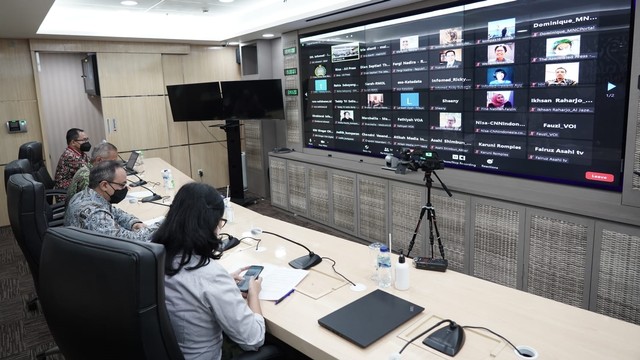 Konferensi pers virtual di Kemlu RI, Jakarta, Kamis (20/1/2022). Foto: Kemlu RI