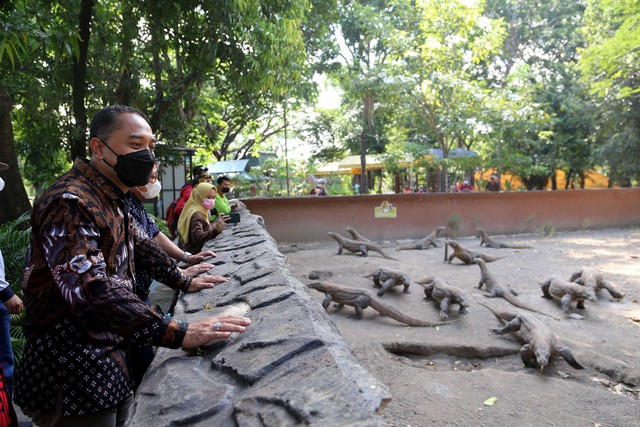 Wali Kota Eri saat berkunjung ke Kebun Binatang Surabaya (KBS). Foto-foto: Dok. Humas Pemkot Surabaya