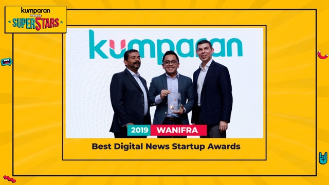CEO kumparan Hugo Diba saat menerima penghargaan Best Digital News Startup Awards dari World Association of Newspaper and News Publisher (WAN-IFRA), melalui acara Asian Digital Media Awards 2019 yang digelar di Hong Kong pada 30 Oktober 2019. Foto: Dok kumparan 