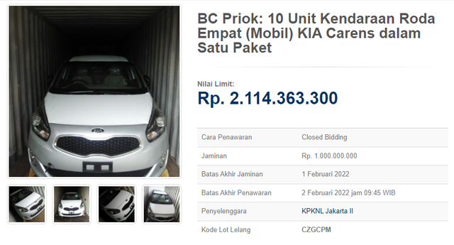 Menggiurkan, Negara Lelang 10 Kia Carens dan 40 Fiat Punto Kondisi Baru, Minat? (219562)