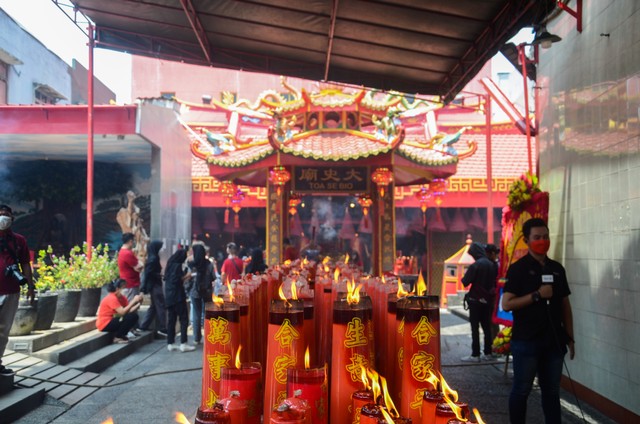 Suasana Vihara Toasebio, Glodok, Jakarta Barat. (Foto: Argya Dharma Maheswara/Kumparan)