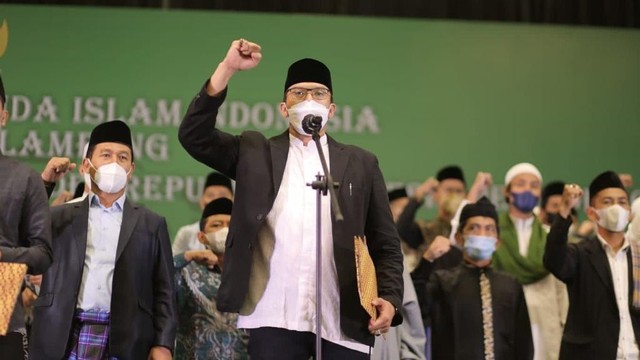 Ijtima Ulama di Lampung mendeklarasikan dukungan kepada Sandiaga Uno maju sebagai calon presiden di Pilpres 2024, Rabu (2/2/2022). Foto: Dok. Istimewa